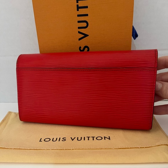 ❤️ Louis Vuitton Sarah NM Wallet Epi Leather Red - Picture 3 of 16